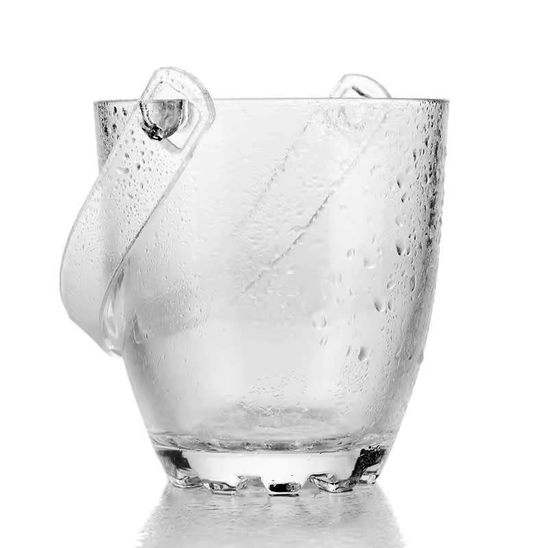 Whiskey Glass Decanter with 6-Pcs Shot Glass Set and Portable Glass Ice Bucket w Handle and Tong