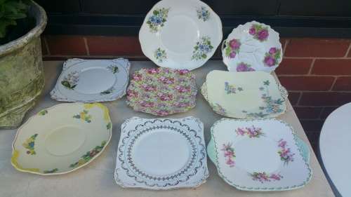 8 Lovely Cake/Sandwich Plates: Including Doulton/Foley/Shelly