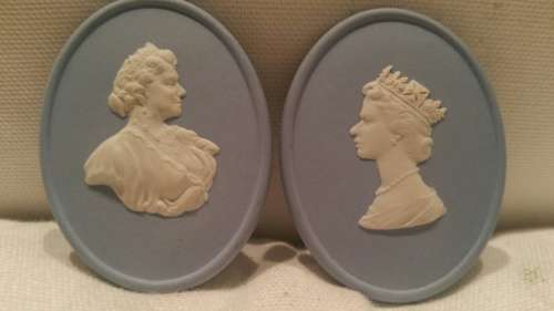 Wedgwood Plaques: Queen and Queen Mother