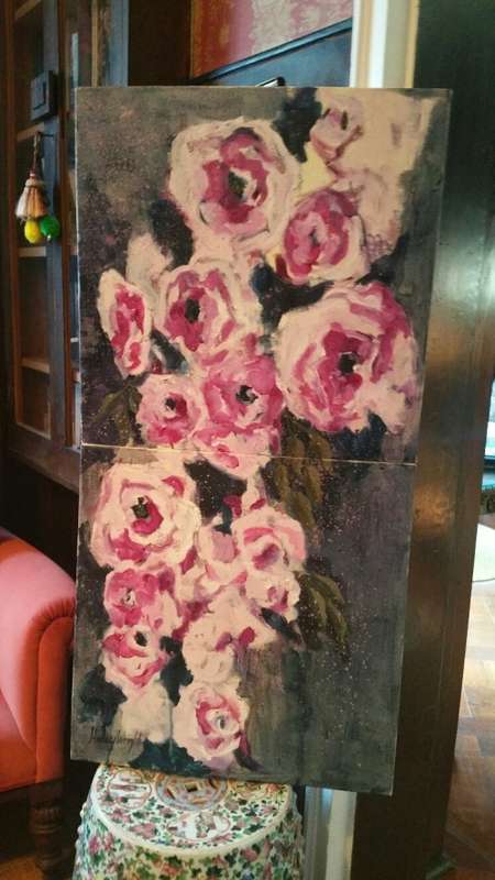 Haley Wright Oil on Canvas Roses( Two Canvases)