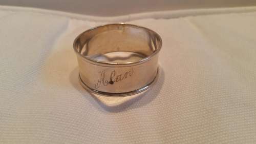 A Silver Napkin Ring "Alan" stamped Silver 11.8g