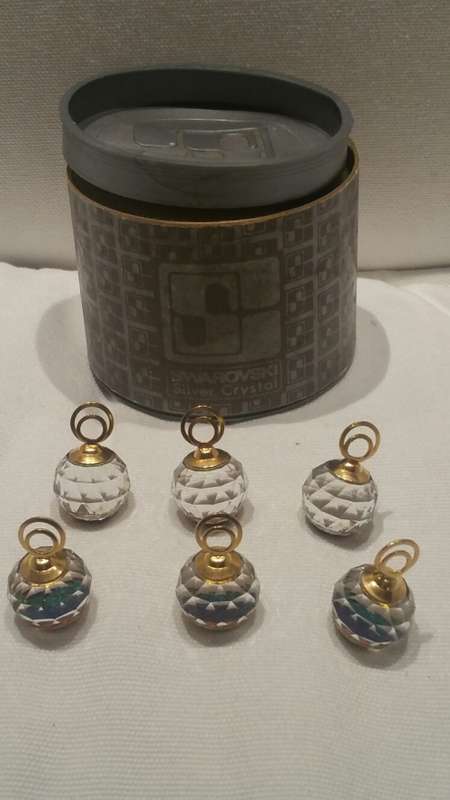 A Boxed Set of 6 Swarovski Crystal Name Place Holders