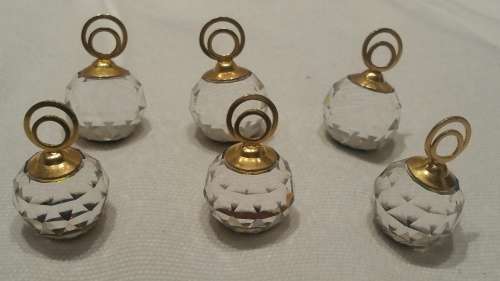 A Boxed Set of 6 Swarovski Crystal Name Place Holders
