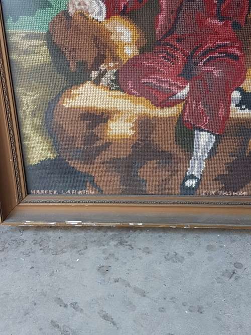 FOR TANYA ONLYA Gilt Framed Vintage Tapestry of The Red Boy