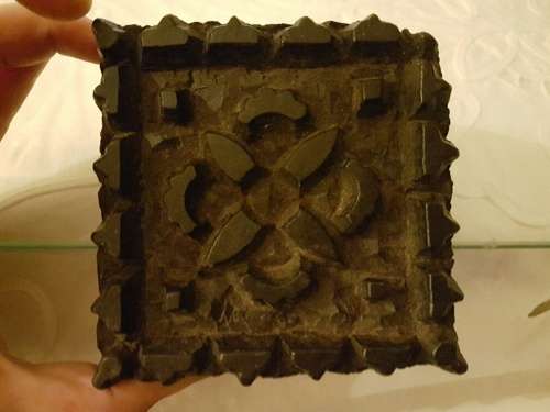 A Vintage Wooden Decorative piece, possibly Indain Textile Stamp