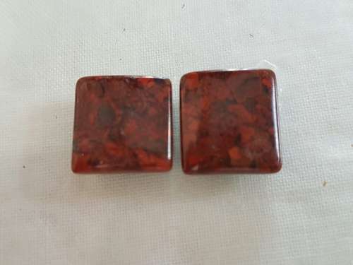 Brecciated Jasper 2 Rectangular Shaped Stones 1.5cm x 1.2cm