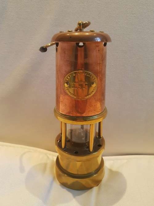 A Vintage Copper and Brass Miners Lamp Hockley Lamp and Limelight Co