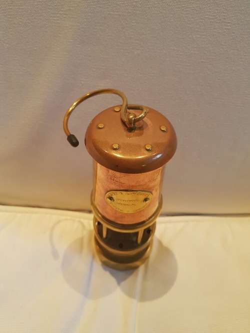 A Vintage Copper and Brass Miners Lamp Hockley Lamp and Limelight Co