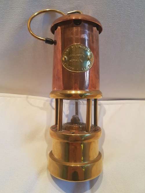 A Vintage Copper and Brass Miners Lamp Hockley Lamp and Limelight Co
