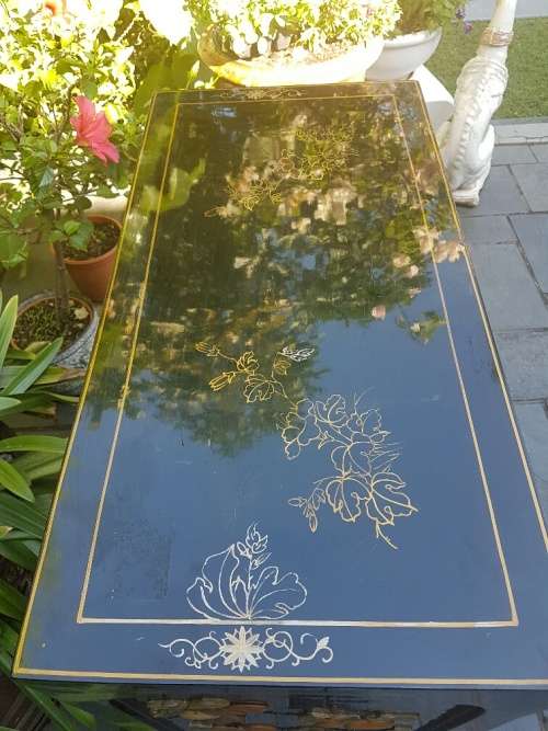RESERVED FRO SHRISTI Chinese Lacquer and Hard Stone & Mother of Pearl Inlay Cabinet