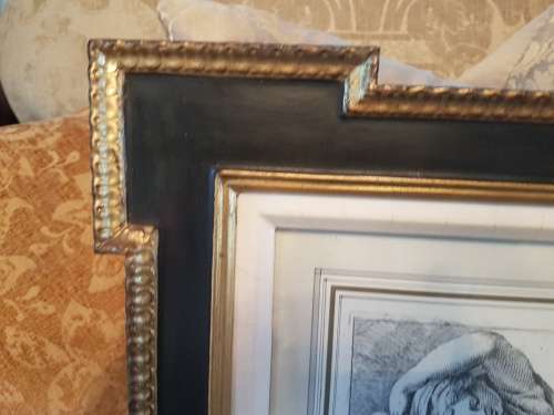 A Lovely Pair of Etching/Prints of Women in Impressive Frames Signed FB. 88 AND FB90