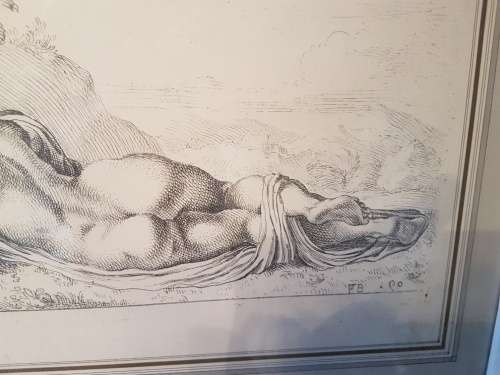 A Lovely Pair of Etching/Prints of Women in Impressive Frames Signed FB. 88 AND FB90