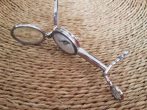 Vintage French Compass Field Mirror Magnifying glass binocular combination tool