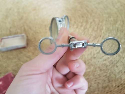 Vintage French Compass Field Mirror Magnifying glass binocular combination tool