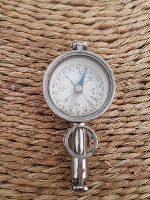 Vintage French Compass Field Mirror Magnifying glass binocular combination tool