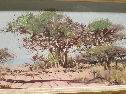 Francois Badenhorst, Oil on board, African Landscape Unsigned