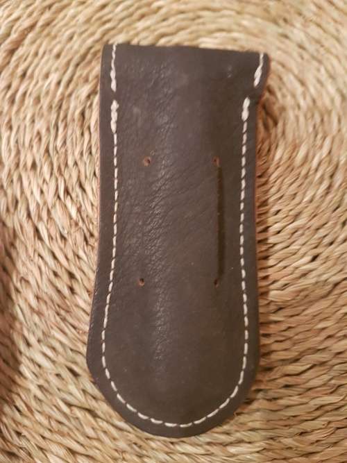 A Vintage Victoria Knox Pocket Knife and Leather Pouch
