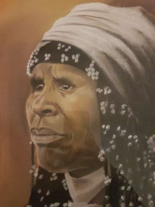 Pastel Drawing of a Sangoma Signed Khanya