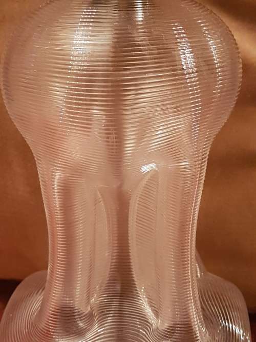 Outstanding A Must See Vintage Mappin and Webb Glug Glug Decanter with Ribbed Glass Silver Collar