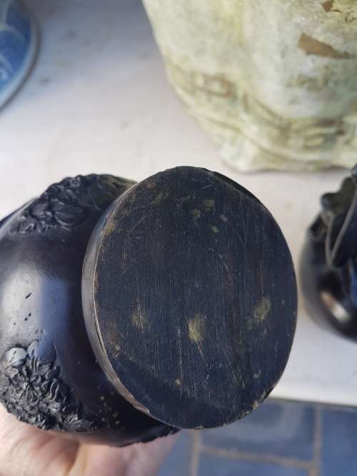 An outstanding Pair of Bronze Art Nouveau Candlestick Holders