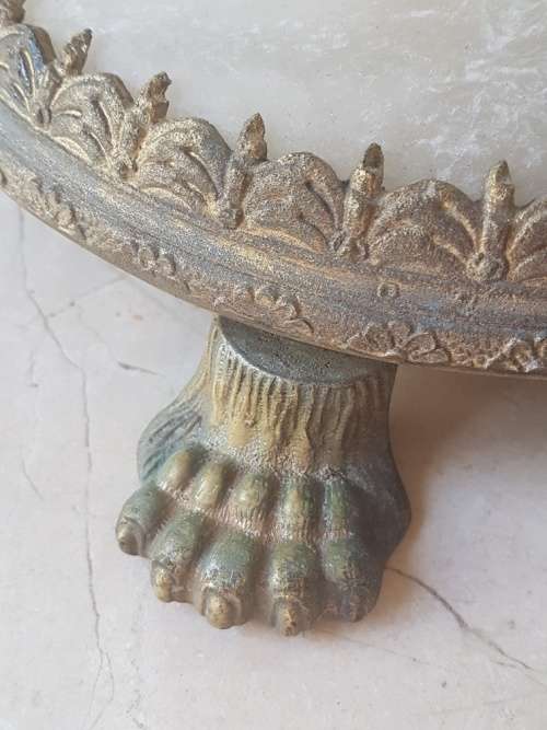 Outstanding Brass and Onyx and Marble Top Side Table!