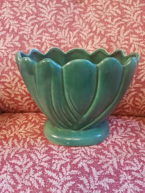 Art Deco Green Vermont South African Porcelain Vase