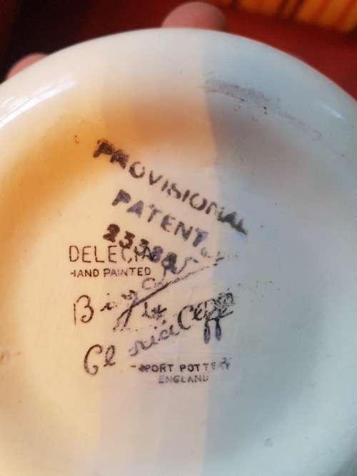 Clarice Cliff Bizarre Pin Dish Hand Painted Newport Pottery 9cm diameter