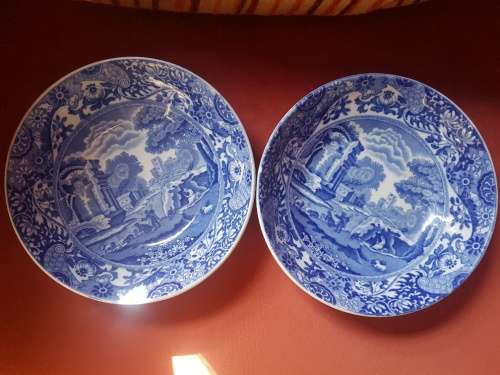 FOR Simone ONLY A Pair of Italian Copeland Spode Blue Cereal Bowls