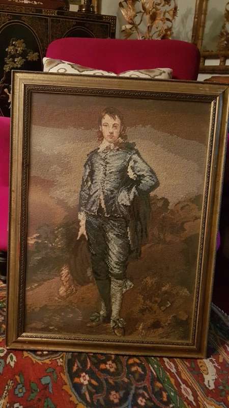 RESERVED FOR DANEERWEE67 The Blue Boy Tapestry With Petit Point Detail! Stunner