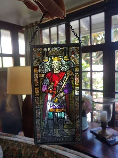 Alfred The Great, Stained Glass Window Souvenir from the Winchester Cathedral