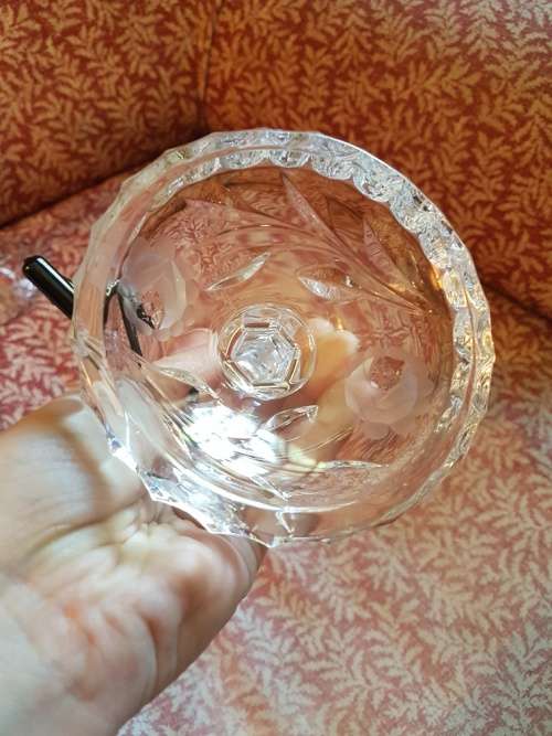 Crystal Candle Stick with Rose Pattern
