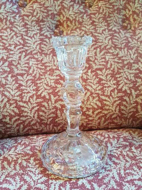 Crystal Candle Stick with Rose Pattern