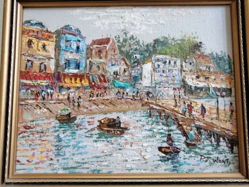 3 x P J Wong Paintings of Boats