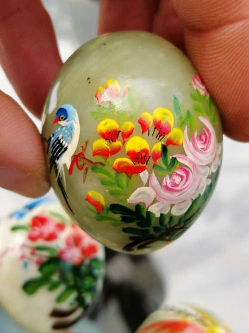Hand Painted Marble Egg Shaped Decorative Eggs