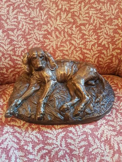 E. Fremiet Cast Bronze of a Reclining Bloodhound No 81