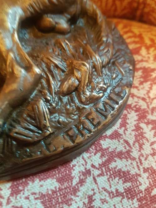 E. Fremiet Cast Bronze of a Reclining Bloodhound No 81