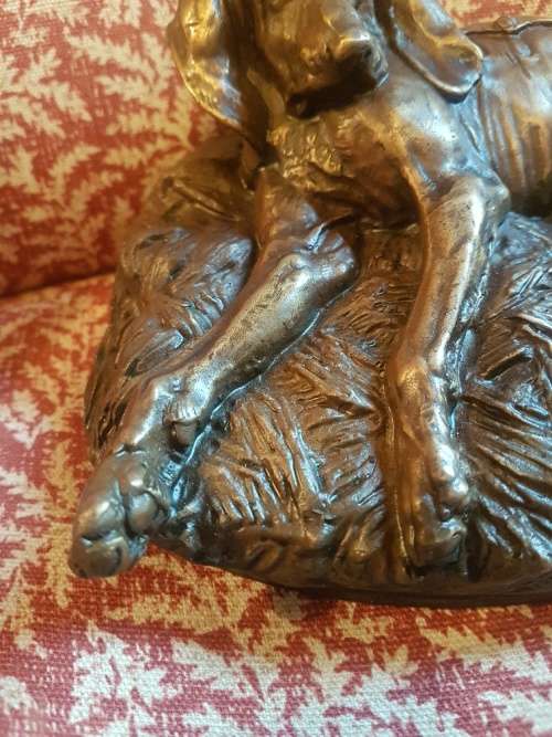 E. Fremiet Cast Bronze of a Reclining Bloodhound No 81