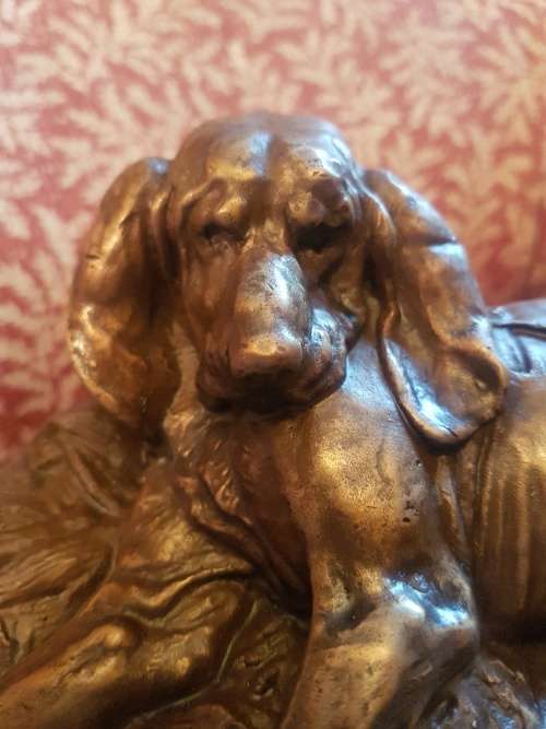E. Fremiet Cast Bronze of a Reclining Bloodhound No 81