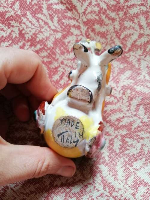 A Pair of Italian Hand Painted Donkey Salts