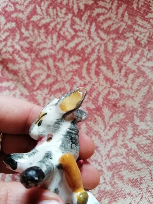 A Pair of Italian Hand Painted Donkey Salts