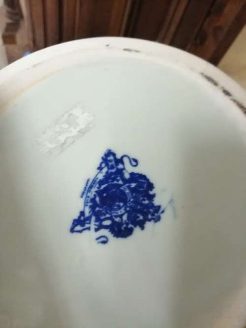 RESERVED FOR TRACY Gorgeous! Blue and White Beauty Victoria Iron Stone Urn shaped Planter