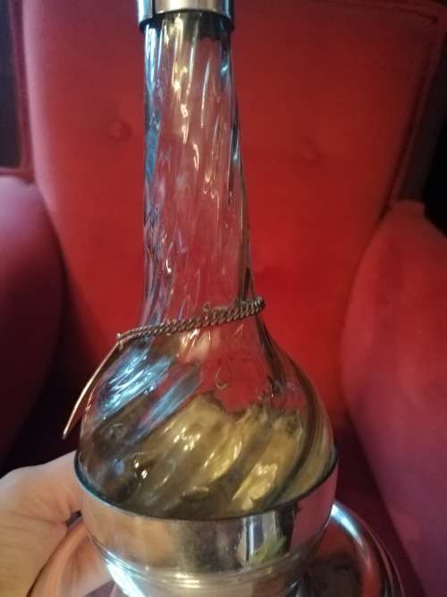 Outstanding! Silver Plated Seranco Bitters Decanter and Label