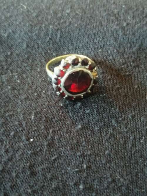 Vintage Silver and Gold Garnet Ring