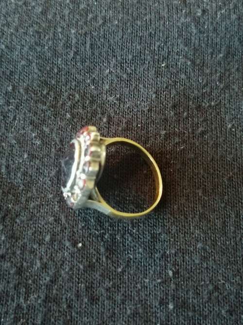 Vintage Silver and Gold Garnet Ring