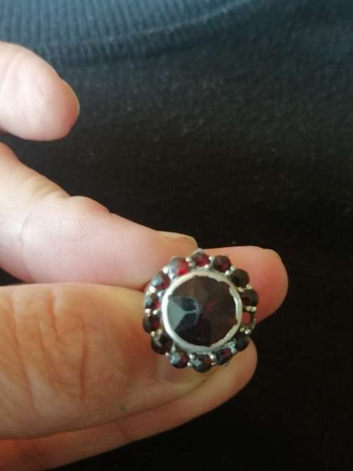 Vintage Silver and Gold Garnet Ring