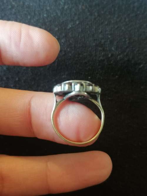Vintage Silver and Gold Garnet Ring
