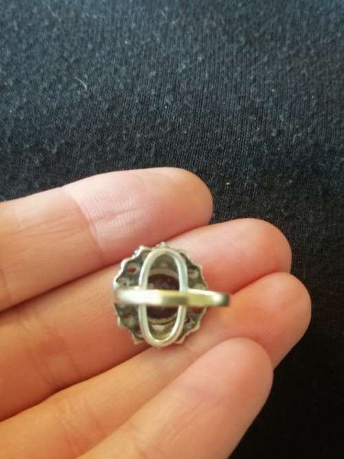 Vintage Silver and Gold Garnet Ring