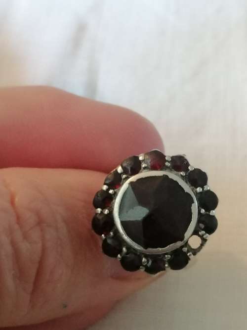 Vintage Silver and Gold Garnet Ring