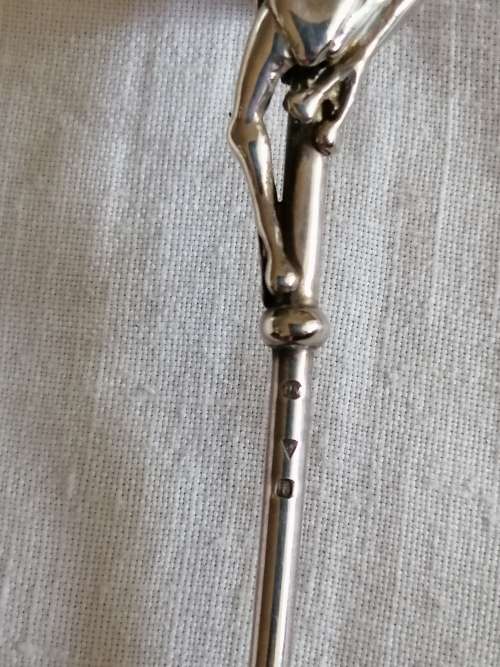 Patrick Mavros Silver novelty spoon decorated with a frog