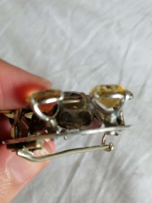 Outstanding Celtic Silver and Citrine Brooch/ Pendant